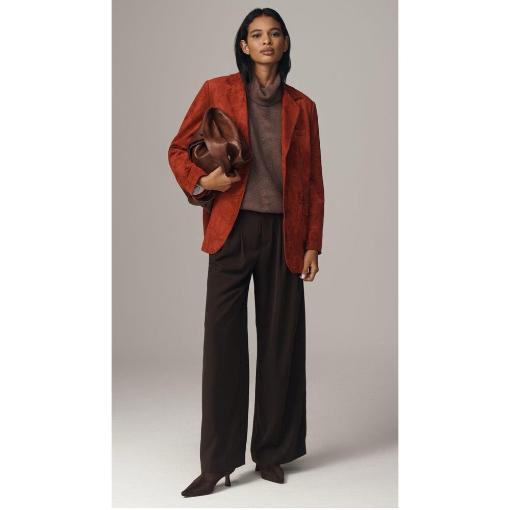 Anthropologie Dolan Boyfriend Blazer Red Left Coast Faux Suede Preppy Small NWT